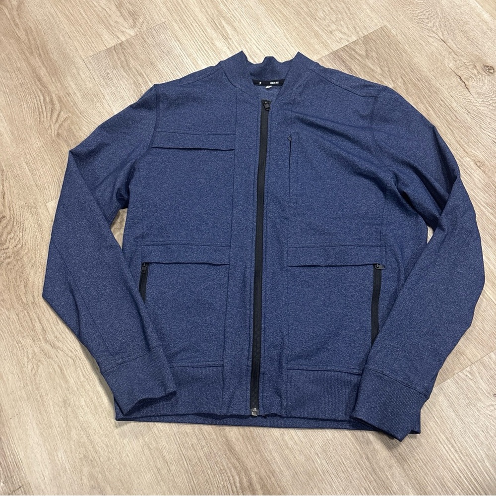 Public Rec Jacket Mens Small  Blue Full Zip Bomber Stretch Athletic Pockets